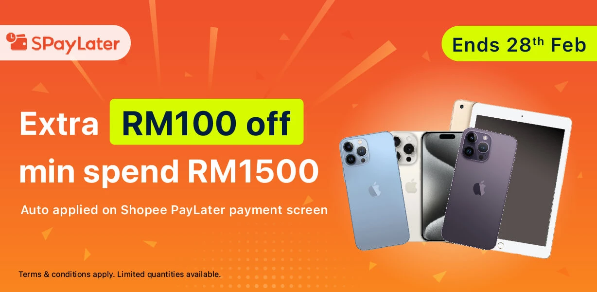 Shopeepay RM100 off Extended till 28 Feb